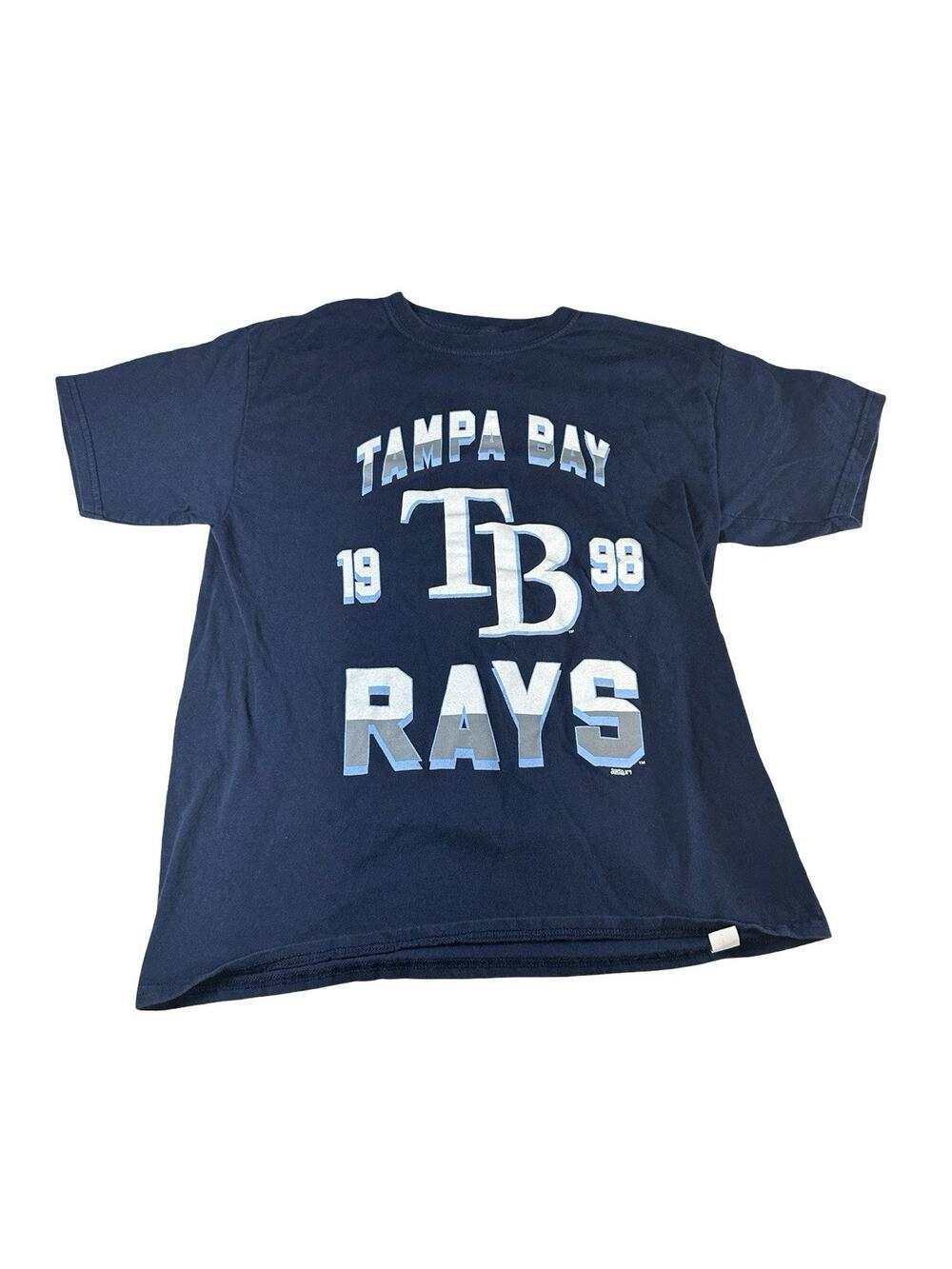 Tampa Bay Rays Stitches Youth XL Navy Graphic T-Shirt MLB Baseball